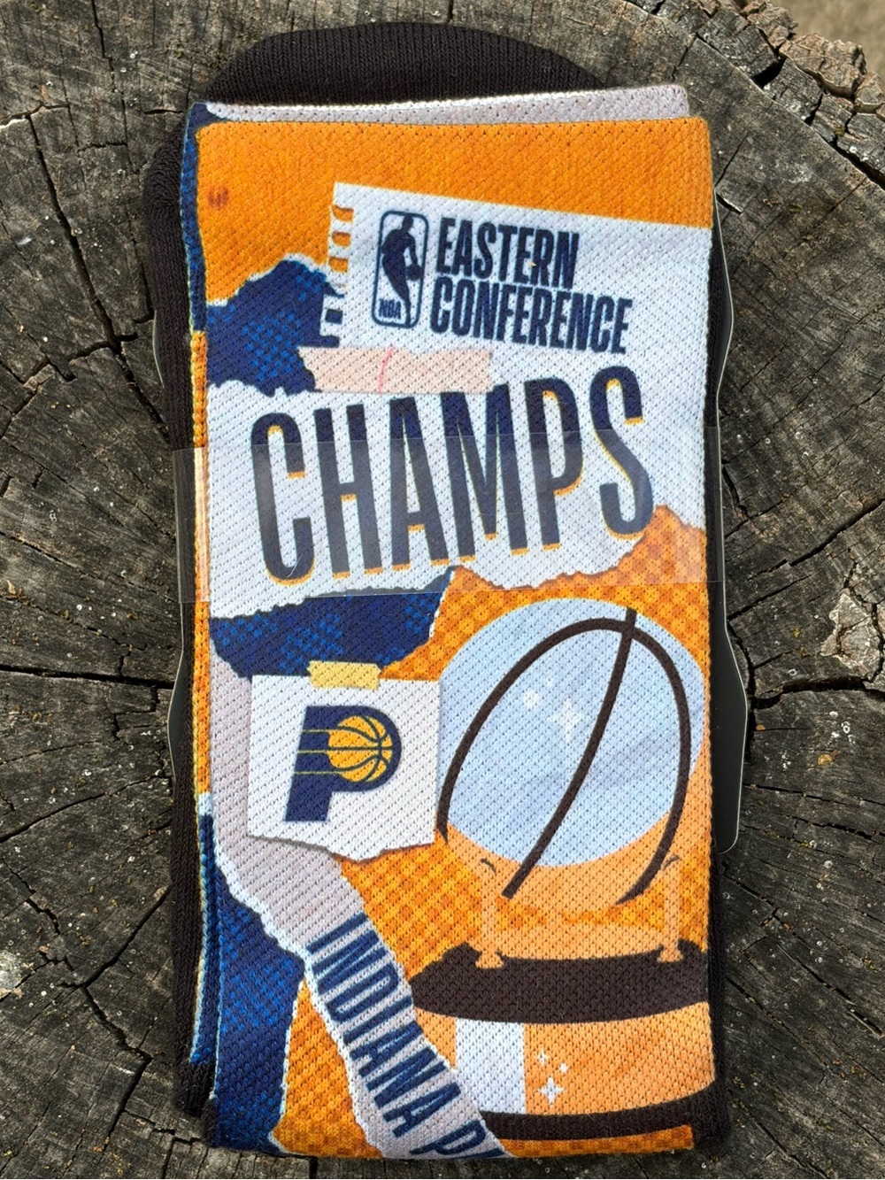 Indiana Pacers Eastern Conference Champs Crew Socks - Gold & Navy